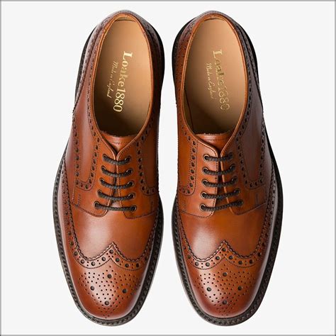 loake chester mahogany brogue shoe rubber sole cwmenswear