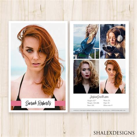 Modeling Comp Card Template Model Comp Card Fashion Modeling Agency