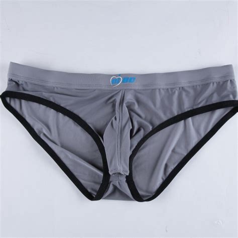 ultra thin ice silk mens penis pouch briefs bulge gay sexy underwear