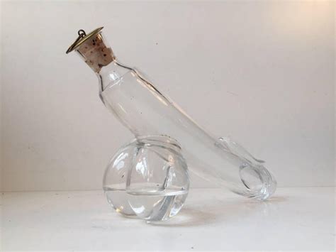 midcentury glass fallos penis decanter by holmegaard denmark 1960s