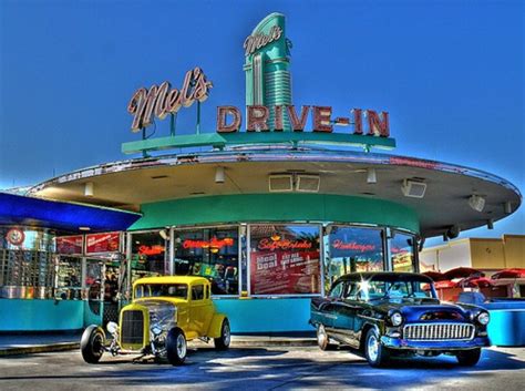 cars diner drive  vintage cars american graffiti vintage diner