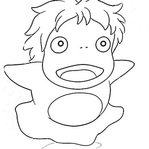 cute ponyo coloring page  printable coloring pages