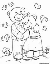 Osos Amour Hugging Abrazados Ourson Abbracciano Orsetti Amoureux Supercoloring Valentin sketch template