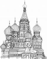 Moscow Basilica Zentangle Coloring Erwachsene Sketchbook sketch template