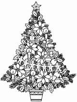 Christmas Coloring Tree Pages Adult Drawing Printable Coloriage Colouring Adults Sheets Color Trees Detailed Drawings Dessin Colorier Sheet Getdrawings Print sketch template