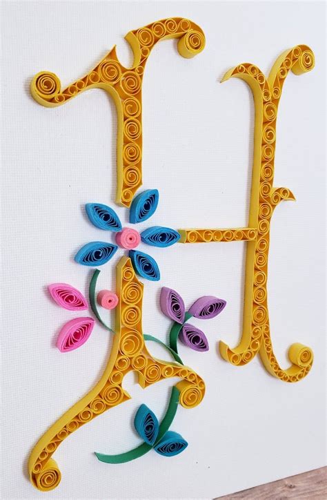 quilled paper art letter  etsy papierkunst quilling papier