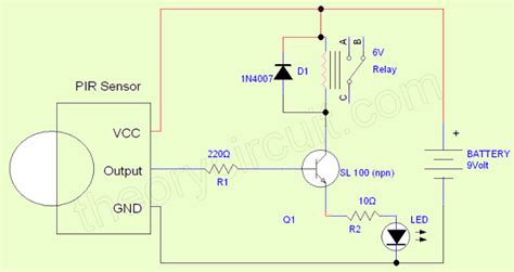 simple pir sensor circuit theorycircuit