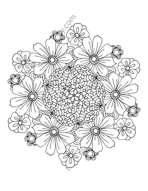 flower coloring page floral adult coloring  thecoloringaddict