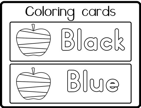 color flashcards color coloring cards instant  etsy