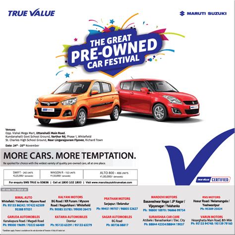 true   great pre owned car festival ad  times  india bangalore advert gallery