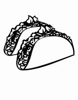 Taco Tacos Coloring Clip Silhouette Pages Printable Food Drawing Clipart Mexican Color Junk Fast Party Tuesday Print Colouring Drawings Printables sketch template