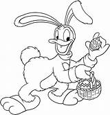 Duck Easter Donald Coloring Rabbit Disney Getdrawings Drawing sketch template