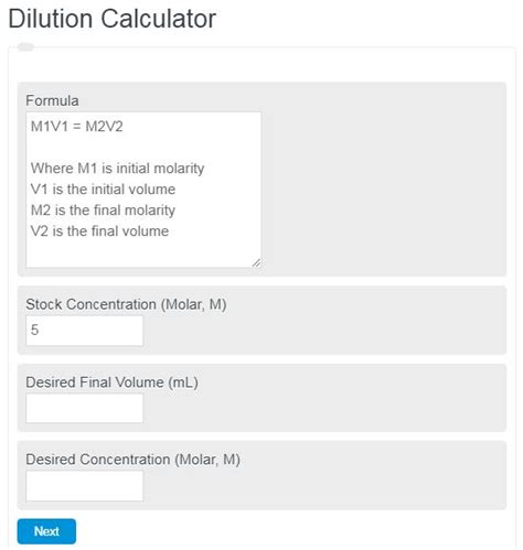 dilution calculator calculator academy