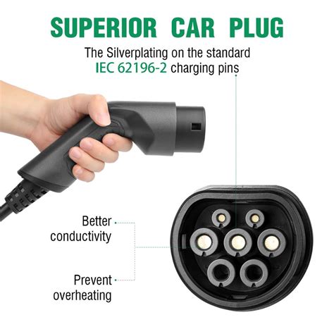 ev charging cable   phase electric vehicle cord  evse car charger station type  eu