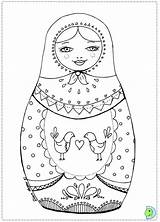 Coloring Matryoshka Matroschka Ausmalen Dinokids Russland Babushka Mamushka sketch template