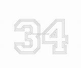 34 Number Varsity Freenumberstencils sketch template