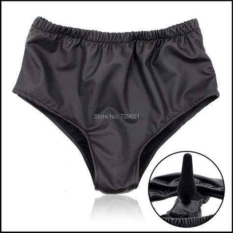 Rubber Anal Plug Latex Male Female Masturbation Underwear Panties With