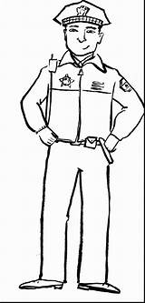 Coloring Pages Officer Police Policeman Helpers Community Clipart Drawings Printable Hat Guard Man Kids Security Helper Color Clip Cliparts Sheets sketch template
