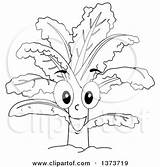 Kale Plant Character Happy Lineart Illustration Royalty Bnp Studio Clipart Vector Cartoon Poster Print Clipartof 2021 sketch template