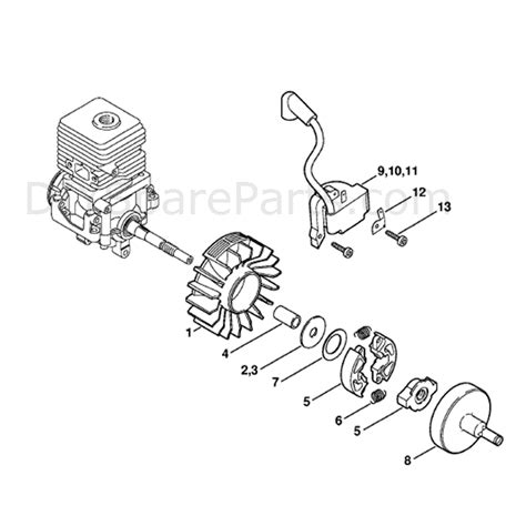 stihl fs  brushcutter fsc parts diagram ignition system clutch