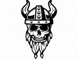 Viking Skull Drawing Beard Helmet Warrior Norway Getdrawings Horns sketch template