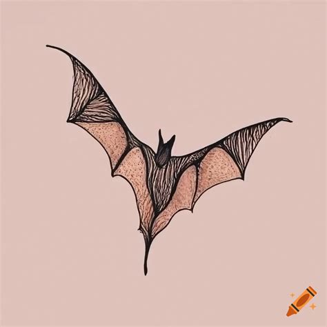 simple boho bat drawing  texture