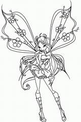 Coloring Pages Fairy Winx Wings Anime Club Printable Winks Bloom Princess Games Book Color Popular sketch template