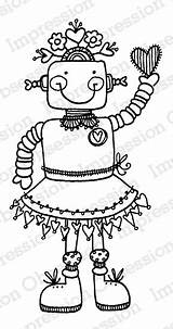 Impression Obsession Cling Lindsay Mounted Girlie Ostrom Bot Stamp Rubber sketch template