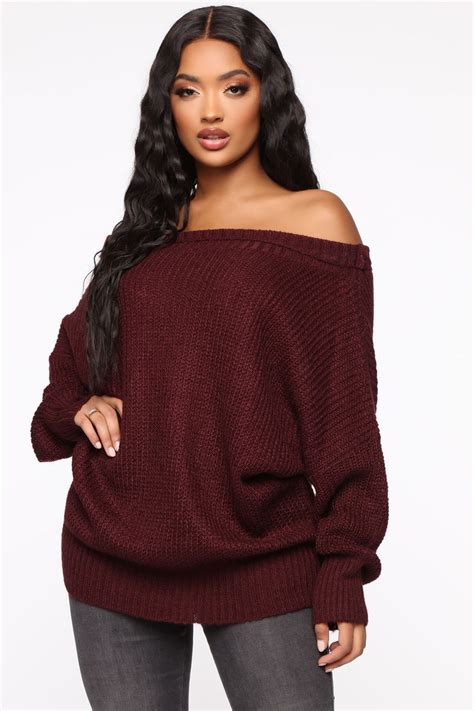 cute but cozy oversized sweater burgundy fashion nova sweaters