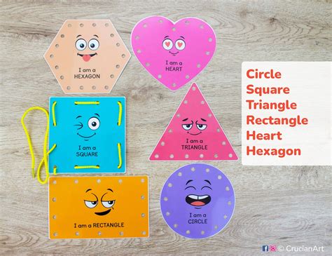 shapes printable lacing cards toddler  preschool fine etsy