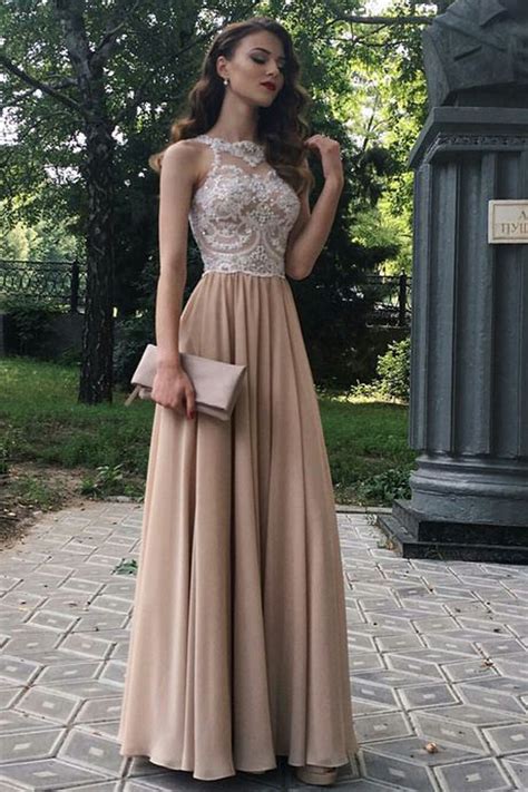 beaded lace chiffon long prom dresses formal evening dresses