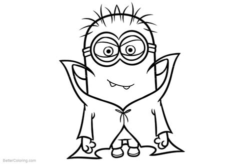 minion coloring pages vampire style  printable coloring pages