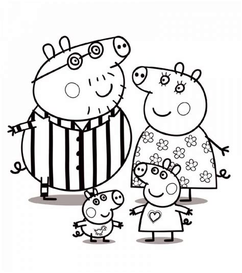 peppa pig family coloring pictures coloring pages