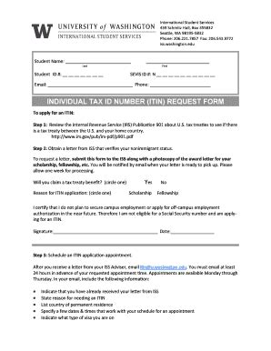 fillable  itin request form international student services