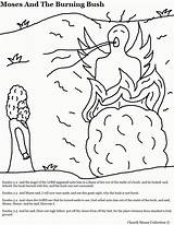 Bush Burning Moses Coloring Pages Exodus Church Popular Sunday School Collection Children Bible Library Clipart Printable Clip Kids House sketch template