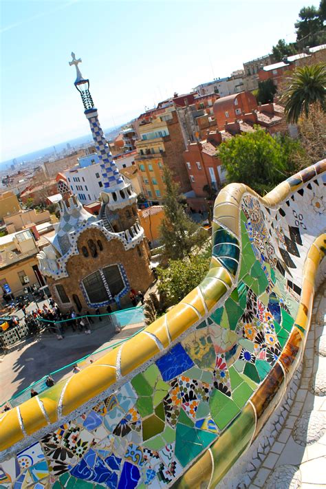 parc guell barcelona spain  happy place happy places parc guell antoni gaudi holiday