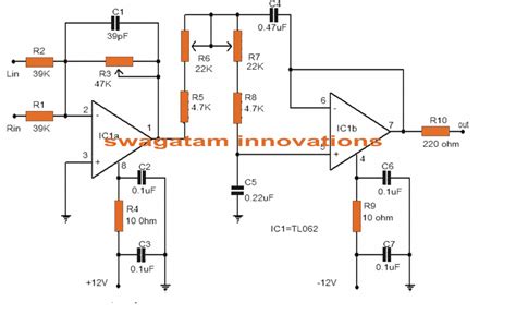Low Pass Filter Circuit For Subwoofer Homemade Circuit