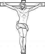 Jesus Cross Drawing Christ Drawings Coloring Crucified Sketches Tattoo Choose Board Pages Printable sketch template