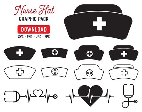 nurse hat graphic nurse hat clipart nurse hat digital nurse etsy
