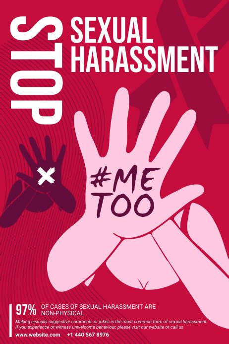 red stop sexual harassment poster template postermywall