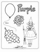 Purple Coloring Color Pages Preschool Worksheets Kids Journal sketch template