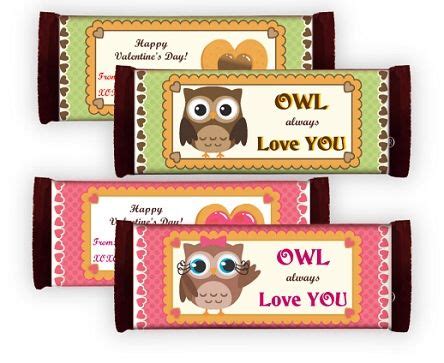 owl  love  candy bar wrappers