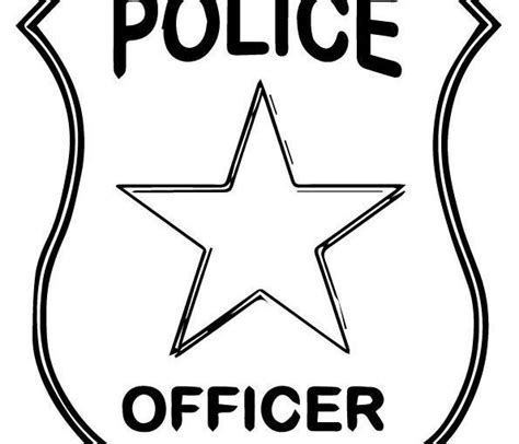 police badge template  preschool  print coloring image police
