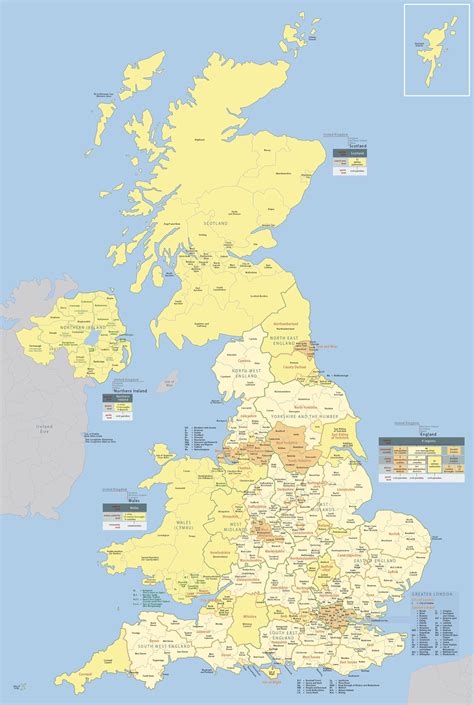 large detailed administrative  political map  great britain  northern ireland vidiani