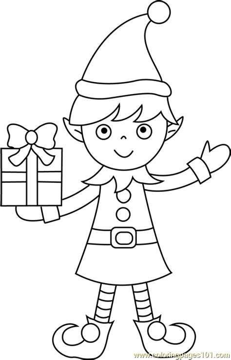 christmas elf coloring page  kids  christmas cartoons