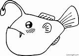 Anglerfish Coloring sketch template