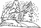 Coloring House Pine Tree Christmas Pages Printable Snow Narodzenia Kolorowanka Swieta Color Kids Popular Comments sketch template