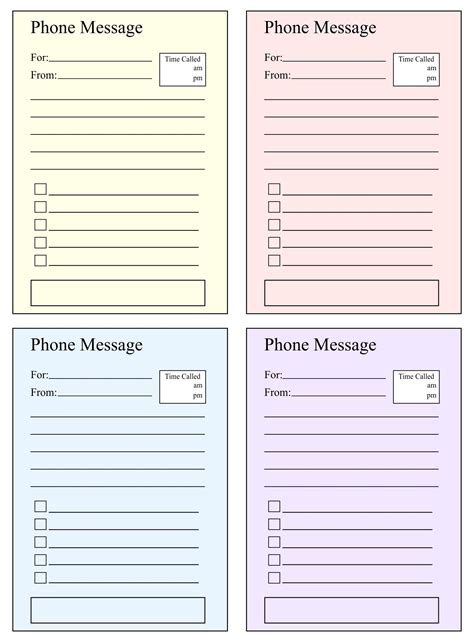 telephone message template