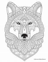 Coloring Adult Pages Animal Printable Wolf Fall Colouring Mandala Adults Kids Cool Woojr Books Animals Sheets Book Print Color Printables sketch template