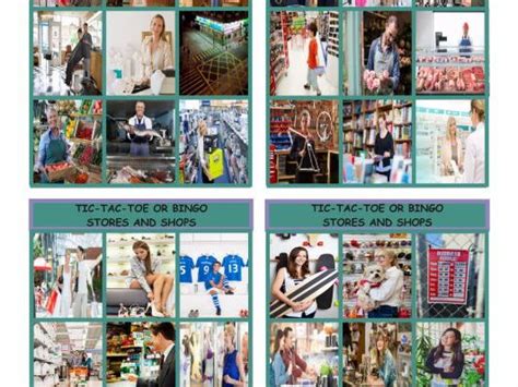 Stores And Shops Tic Tac Toe Or Bingo Teaching Resources